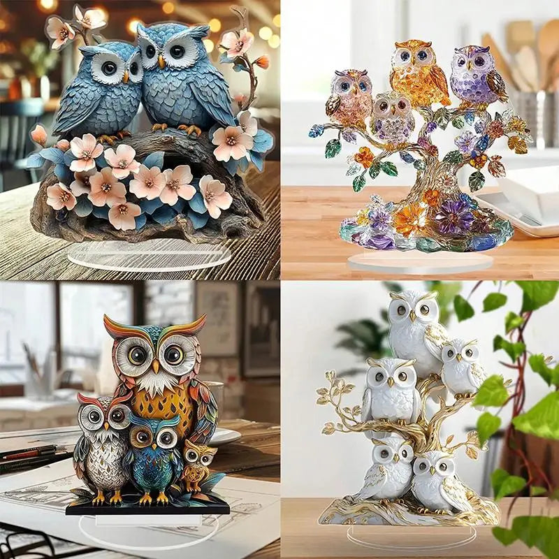 2D Flat Anime Owl Statue – Festive Desktop Decoration & Gift Collectible Figurine Axl