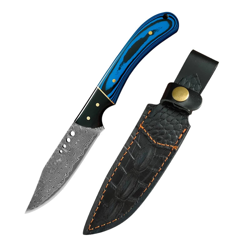 InLeung Damascus Steel Chef Knife – 10" Wood Handle Kitchen Blade Damascus Chef Knife Axl knife C