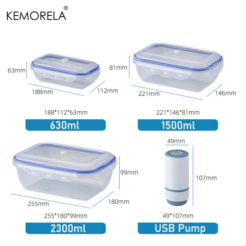KEMORELA Vacuum Food Storage Containers – Fridge Organizer Set Food Storage Containers Axl