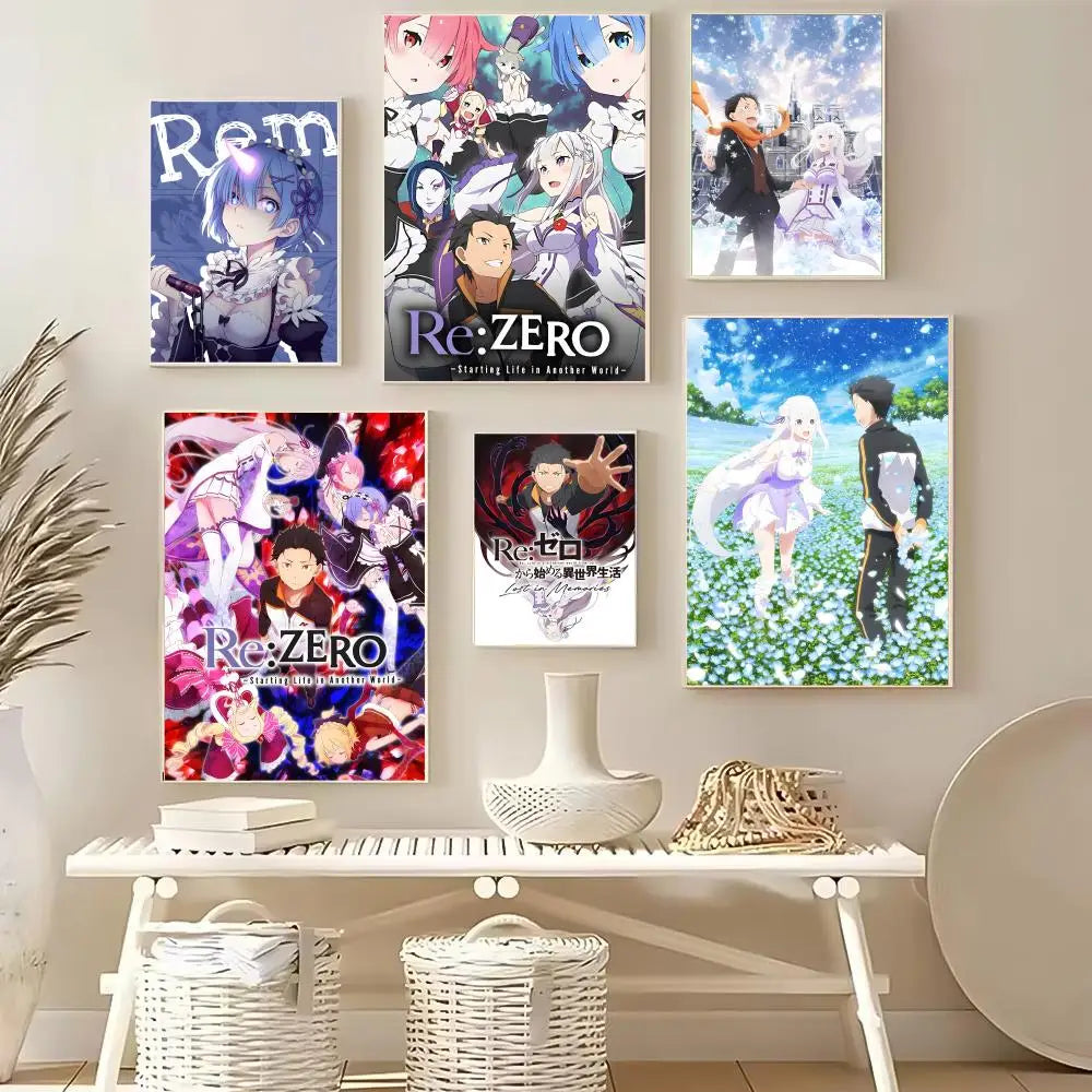 Re:Zero Anime Poster HD Self-Adhesive Waterproof Wall Decor Anime Wall Poster Axl