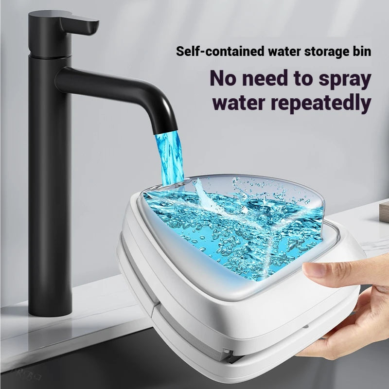 Magnetic Double-Sided Glass Wiper with Water Storage Tank Window Cleaning Tool Axl