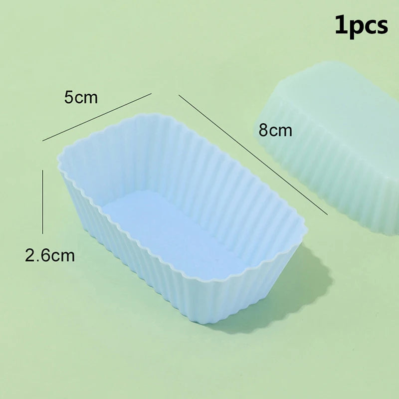 Silicone Rectangular Reusable Baking Mold – Muffin & Cake Cup Silicone Baking Mold Axl blue