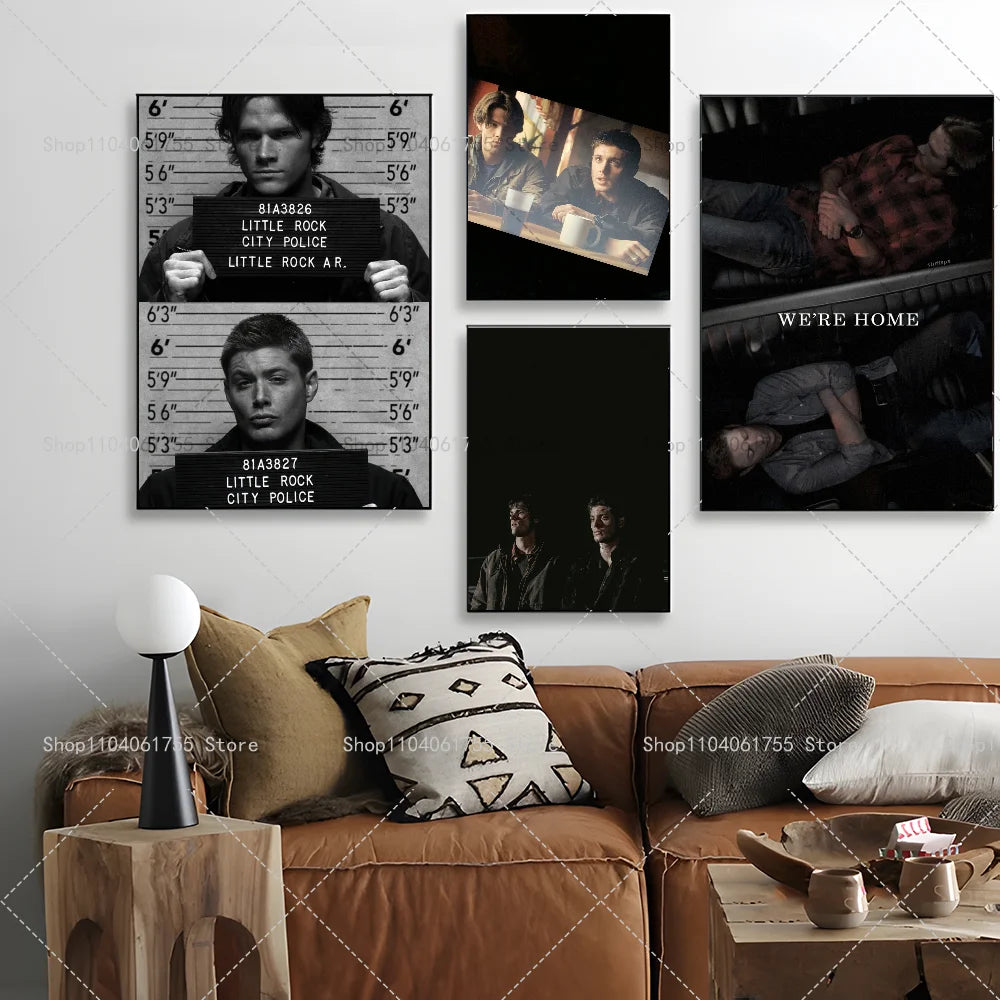 Supernatural Dean & Sam Wall Poster | Self-Adhesive Waterproof Wall Poster Sticker Axl