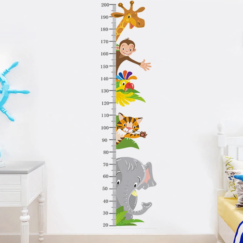 Animal Height Chart Wall Sticker for Kids – 20 to 200cm Kids Height Chart Sticker Axl