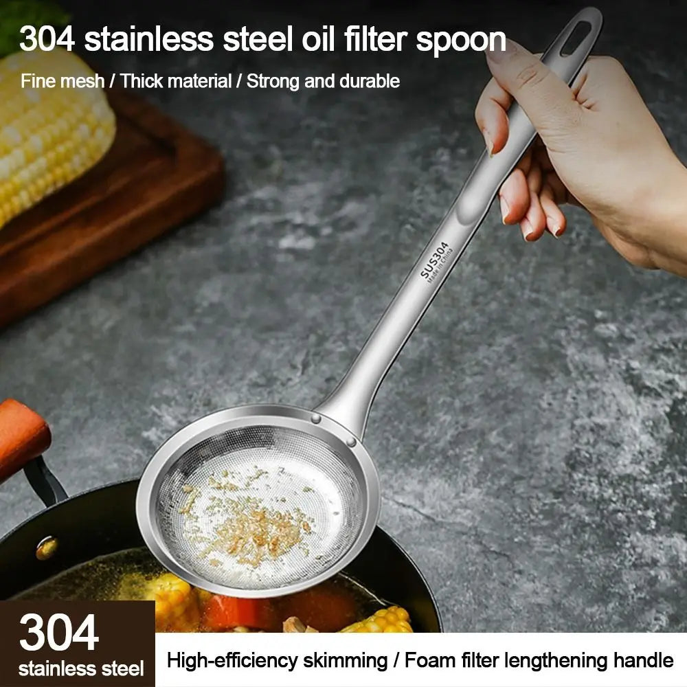 304 Stainless Steel Fat Skimmer Spoon – Fine Mesh Strainer Mesh Skimmer Spoon Axl