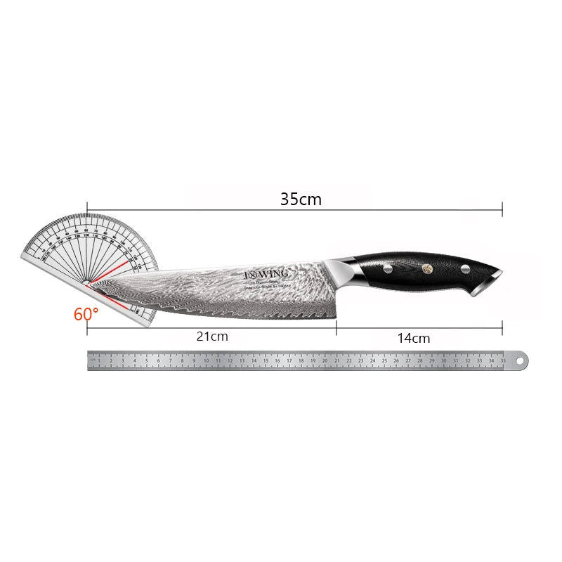 Damascus Chef's Knife – Sharp 21cm Stainless Steel Kitchen Knife Damascus Chef's Knife Axl
