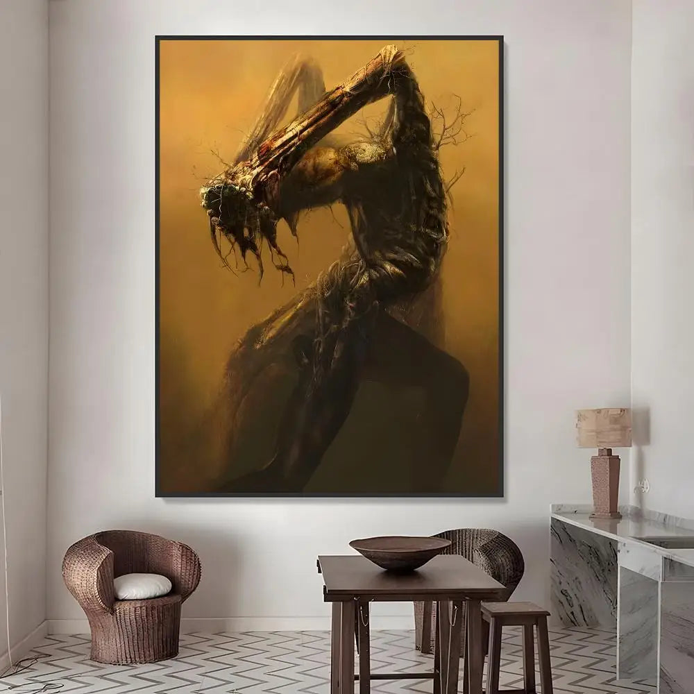 Zdzisław Beksiński Art Stickers – HD Waterproof Wall Decor Art Wall Stickers Axl White12 50X70cmNoframe