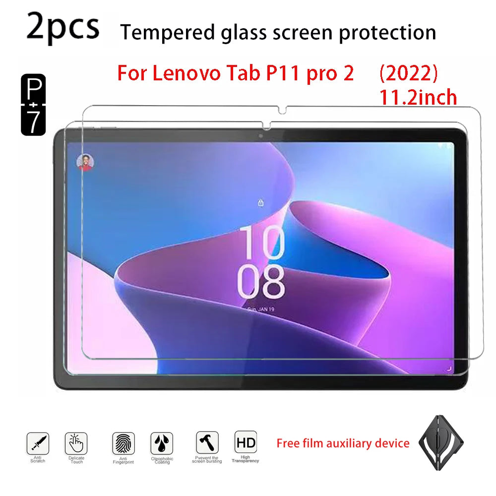 2-Pack Tempered Glass Screen Protector for Lenovo Tab M10 M11 P11 P12 Tablet Screen Protector Axl for P11pro 2nd 11.2