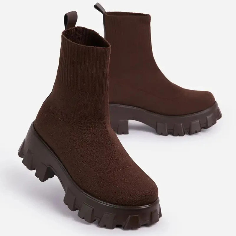 HAJINK Women's Platform Ankle Boots – Heeled Spring Winter Platform Ankle Boots Axl