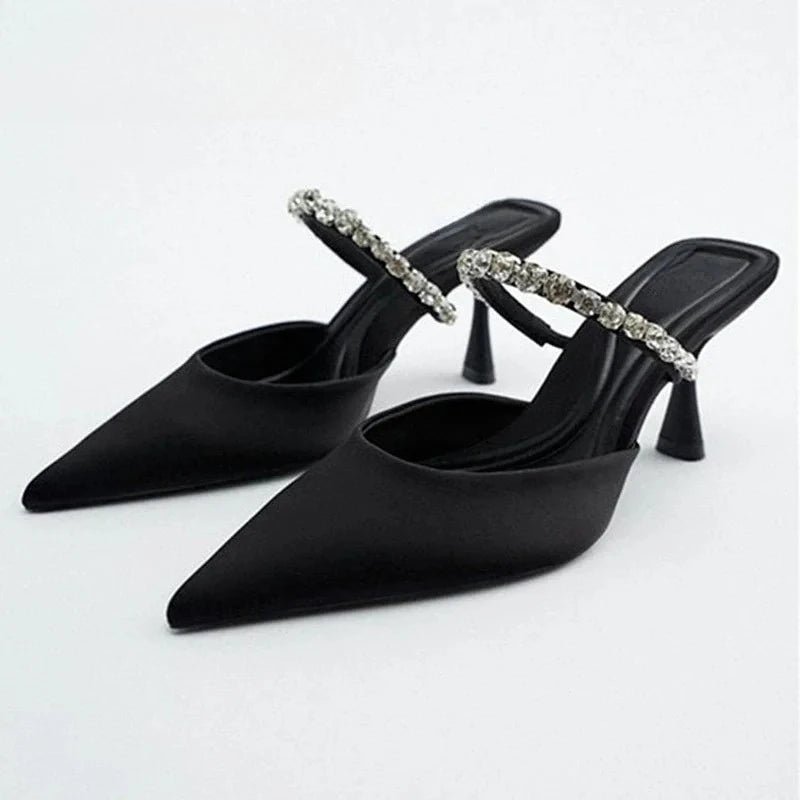 Women's Stiletto Heels Sandals – Rhinestone Sequin Pointed Toe Stiletto Heel Sandals Axl