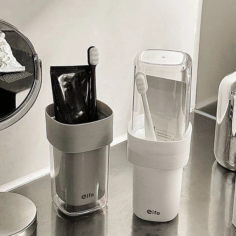 Portable Travel Toothbrush Cup with Lid | Mouthwash Cup Travel Toothbrush Cup Axl