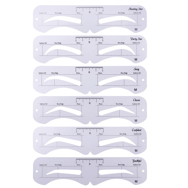 6-Piece Reusable Eyebrow Stencil Kit – Shaper & Template Set Eyebrow Stencil Kit Axl M
