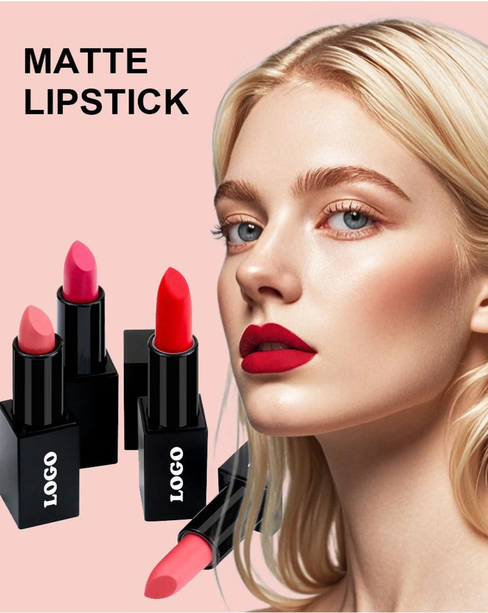 24-Color Vegan Matte Lipstick – Waterproof, Private Label Matte Lipstick Set Axl