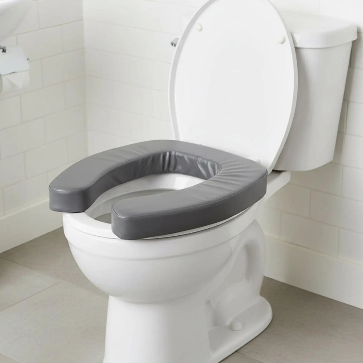 Portable Padded Toilet Seat Riser – Elevated Lift Assist Toilet Seat Riser Axl