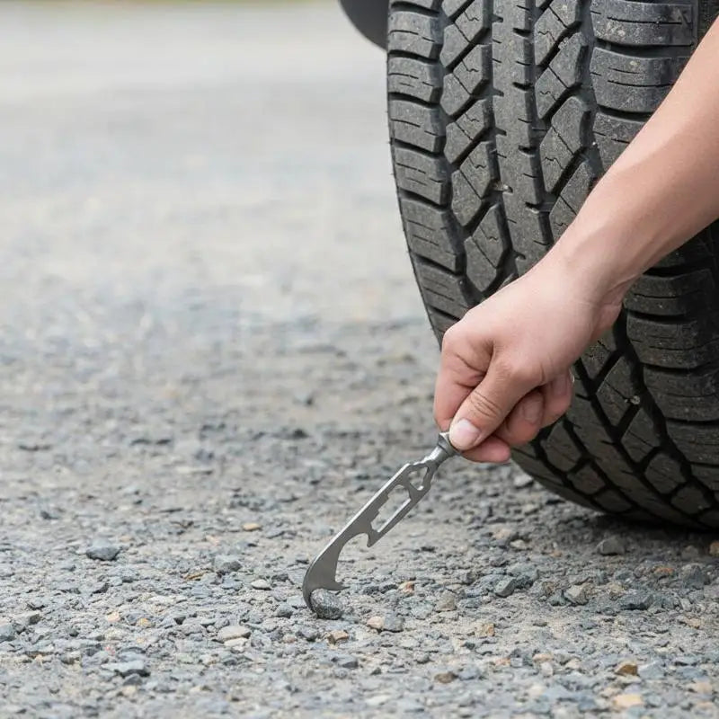 6-in-1 Car Tire Stone Remover Hook | Portable Rock Picker Tool Tire Cleaning Tool Axl Default Title