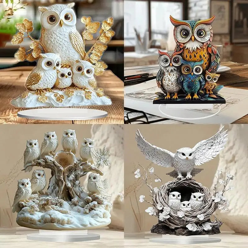 2D Flat Anime Owl Statue – Festive Desktop Decoration & Gift Collectible Figurine Axl