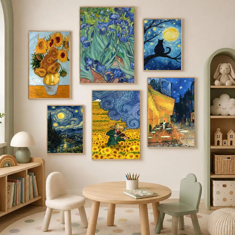 Vincent van Gogh Self-Stick HD PVC Wall Art Poster | Waterproof Wall Art Poster Axl