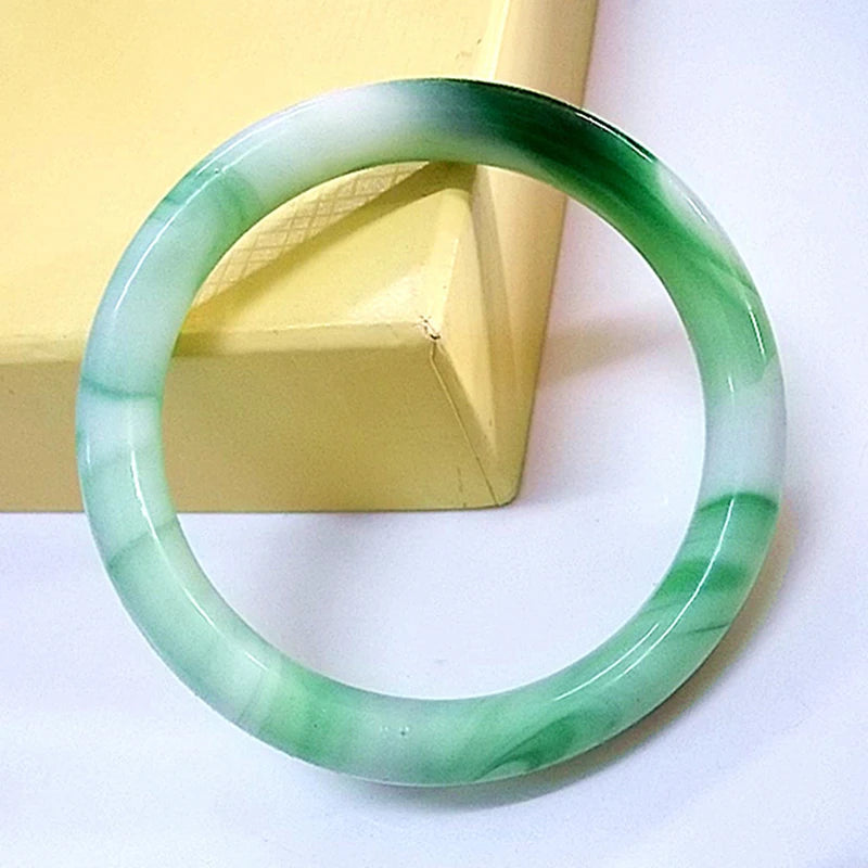Imitation Jade Glass Bracelet – Green Vintage Bangle for Women Bangle Bracelet Axl A02