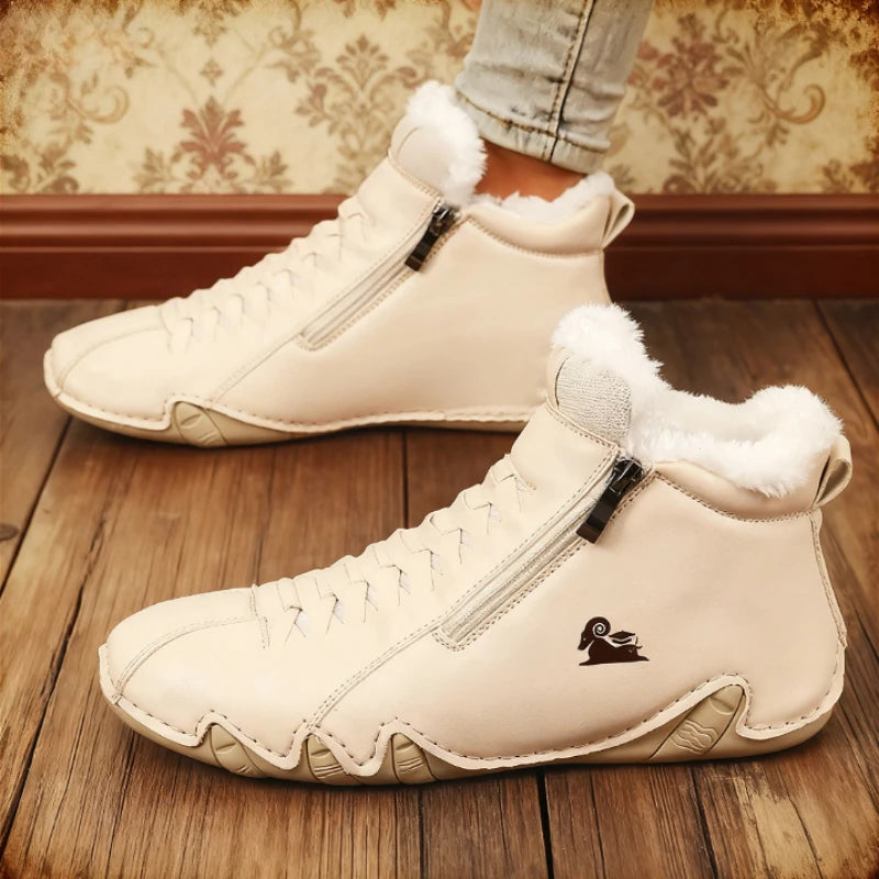 Women's Winter Fur Lined High-Top Sneakers | Side Zipper Winter High-Top Sneakers Axl