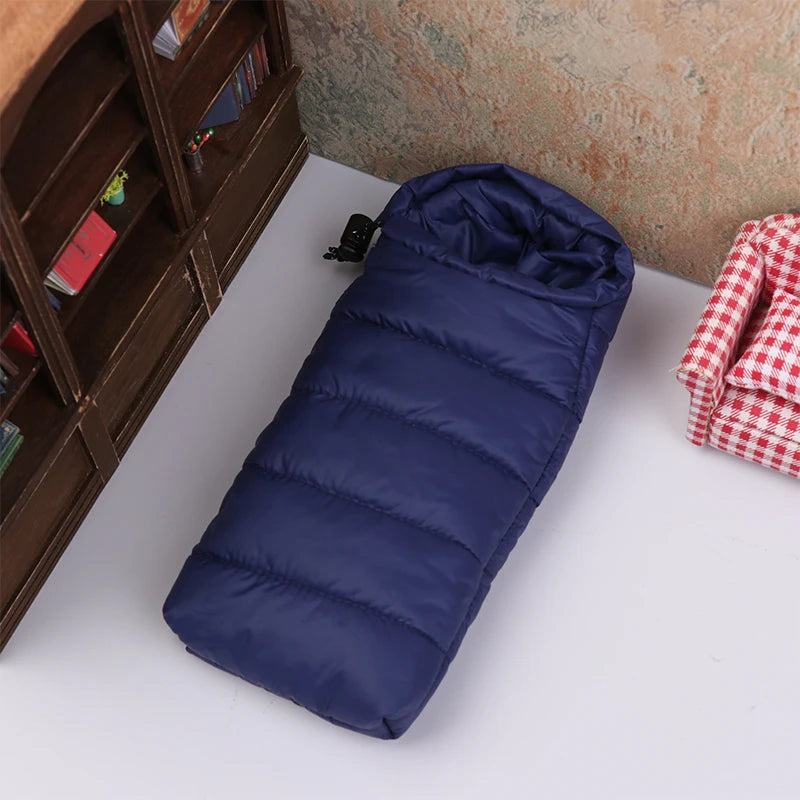 Miniature Dollhouse Sleeping Bag – Camping Scene Accessory Dollhouse Accessory Axl Blue