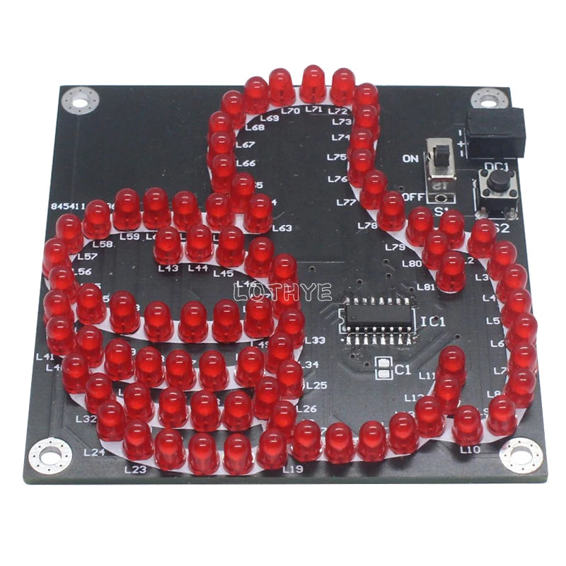 DIY LED Thumb Flowing Light Soldering Kit – 81 LEDs Microcontroller DIY Electronics Kit Axl