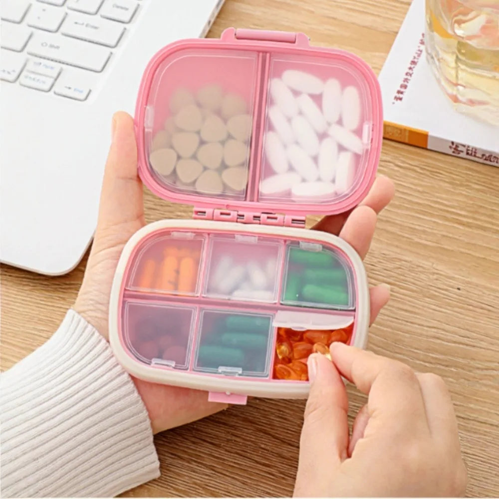 Mini 8-Compartment Pill Organizer – Waterproof Travel Case Pill Organizer Axl