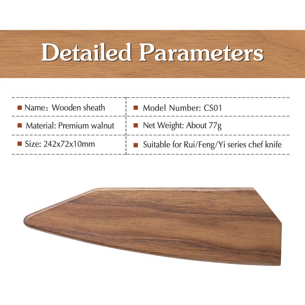 XINZUO Walnut Wood Knife Sheath – Chef, Santoku & More Wooden Knife Sheath Axl Wooden sheath CS01 China Mainland