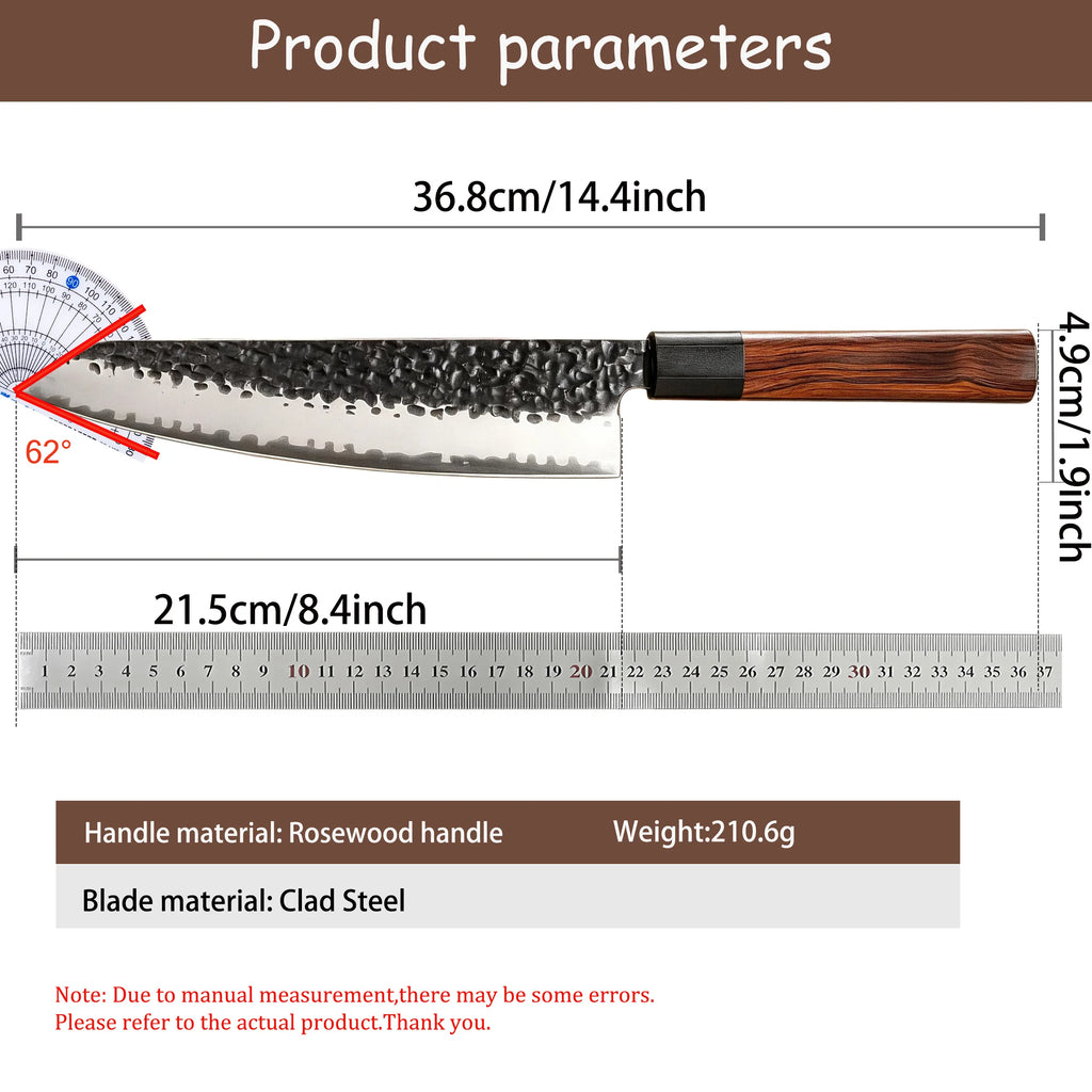 Japanese Kiritsuke Chef Knife – Hand Hammered Forged Steel Chef Knife Axl