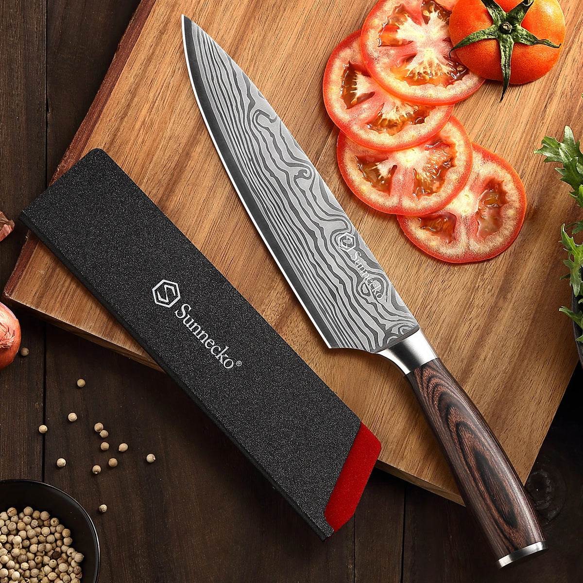 Sunnecko Chef's Knife 8" & 5.5" High Carbon Stainless Steel Chef's Knife Axl