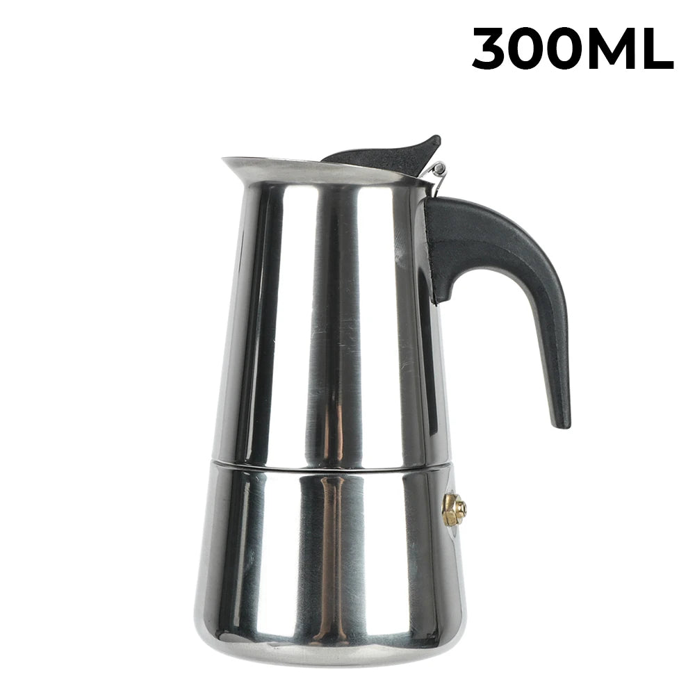 Stainless Steel Moka Pot – Stovetop Espresso Maker 2–9 Cup Stovetop Moka Pot Axl 300ml