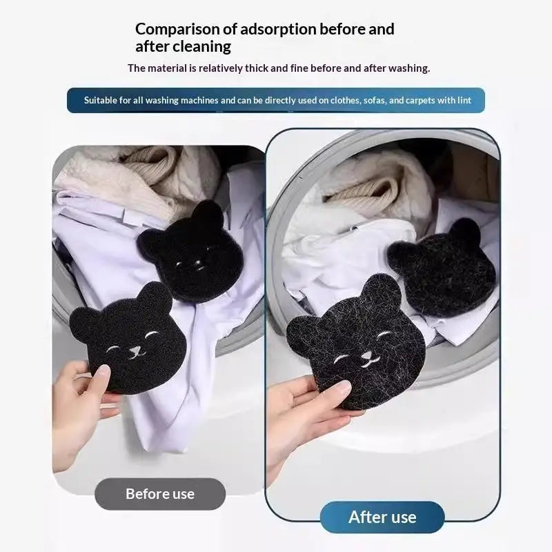 8-Pack Bear Sponge Pet Hair Remover – Washing Machine Lint Trap Laundry Lint Remover Axl