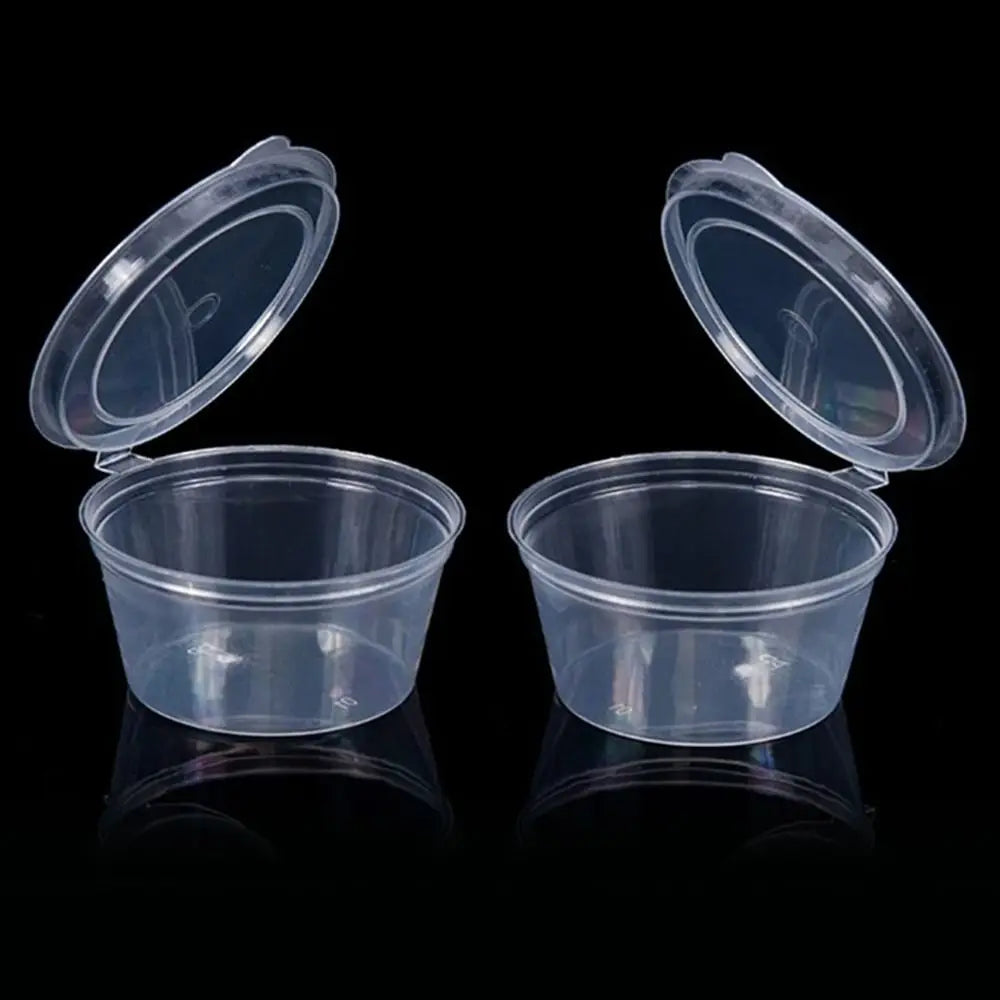 50-Pack Reusable Sauce Cups with Hinged Lids – Leak-Proof Food Storage Containers Axl