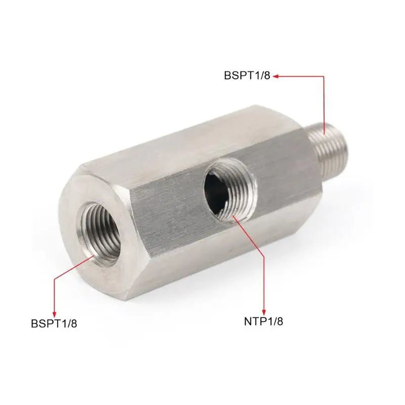 Oil Pressure Sensor Tee Adapter 1/8" NPT to M10/M12/M14 Oil Sensor Tee Adapter Axl A2