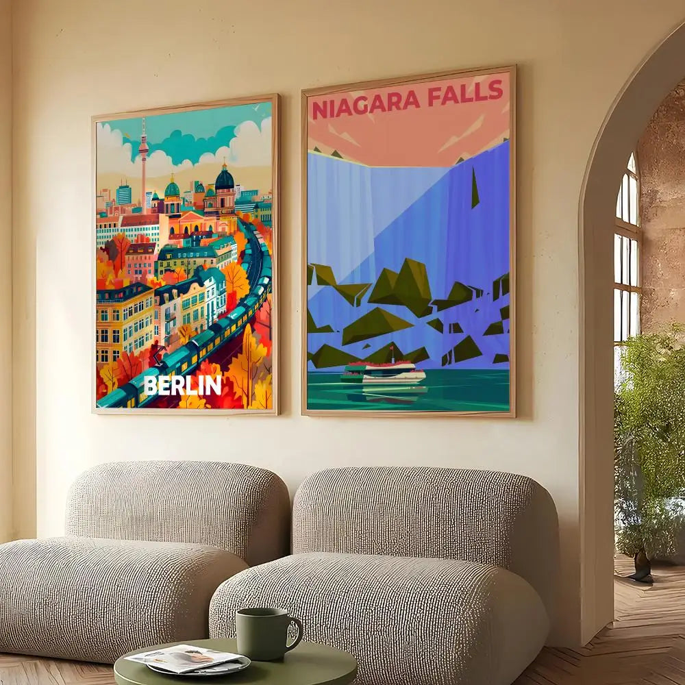 Nordic City Landscape HD Canvas Wall Art Print | Home Decor Canvas Wall Art Axl