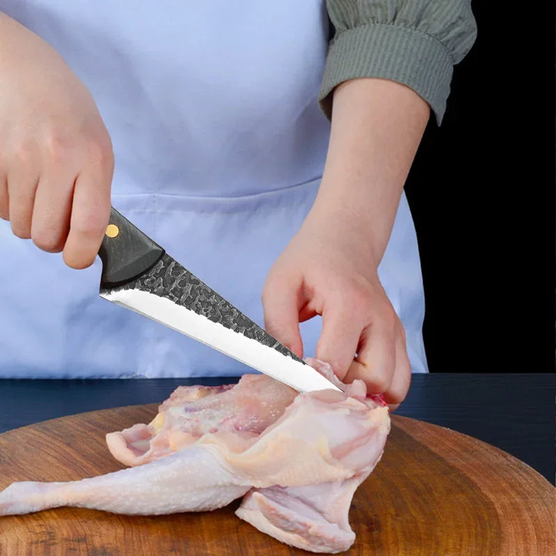 InLeung Stainless Steel Boning & Filleting Knife – Wood Handle Kitchen Boning Knife Axl