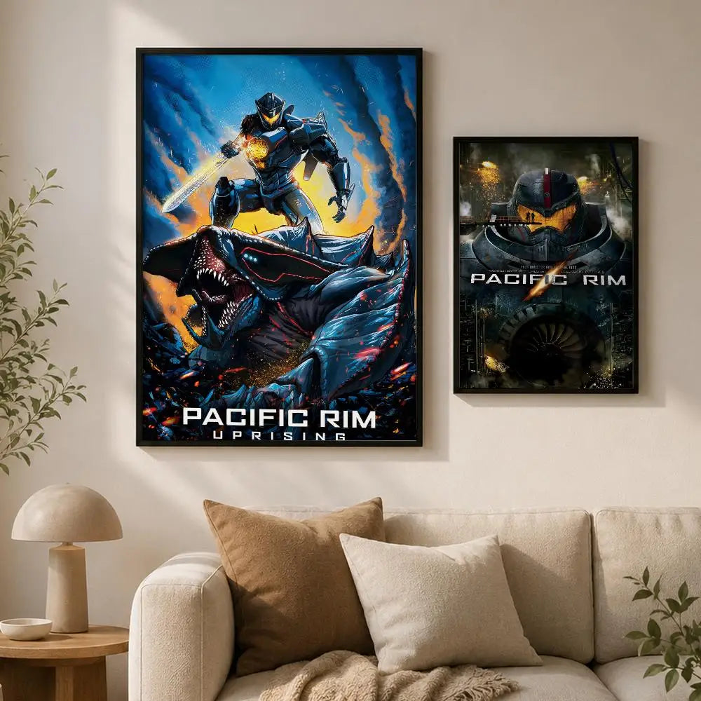 Pacific Rim Movie Poster – Self-Adhesive HD Wall Art Decor Movie Wall Poster Axl