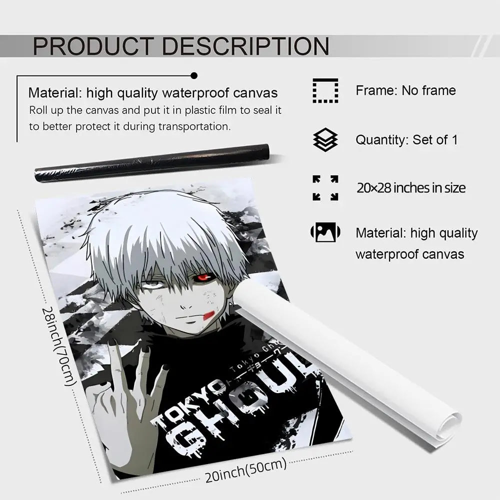 Anime Tokyo Ghoul Canvas Wall Art – Unframed Poster Print Canvas Wall Art Axl