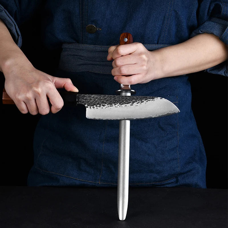Diamond Dust Knife Sharpening Rod – Wooden Handle Whetstone Knife Sharpening Rod Axl