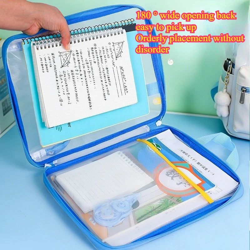 Color Block 3-Layer School Tutoring Bag with Pencil Pouch School Tutoring Bag Axl
