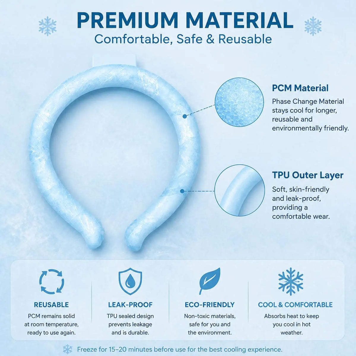 Neck Cooling Ring – Reusable Gel Ice Pack for Hot Weather Neck Cooling Ring Axl