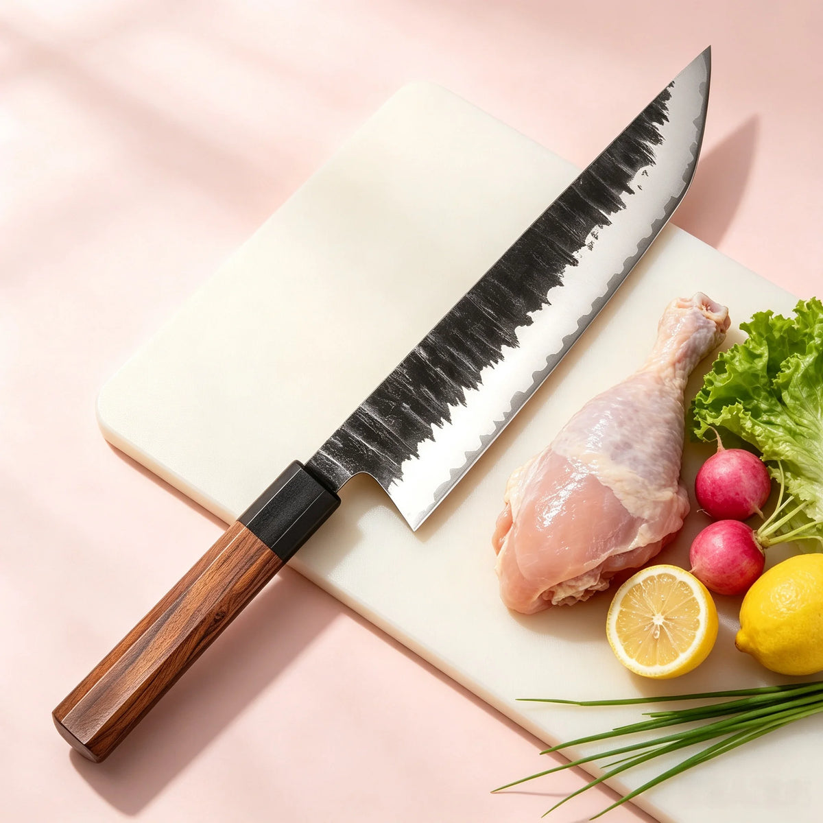Japanese Hand-Forged Sushi Chef Knife – 21cm Clad Steel Japanese Chef Knife Axl