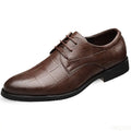 Men's Business Casual Leather Shoes – Soft Sole Lace-Up Men's Casual Shoes Axl Brown 42