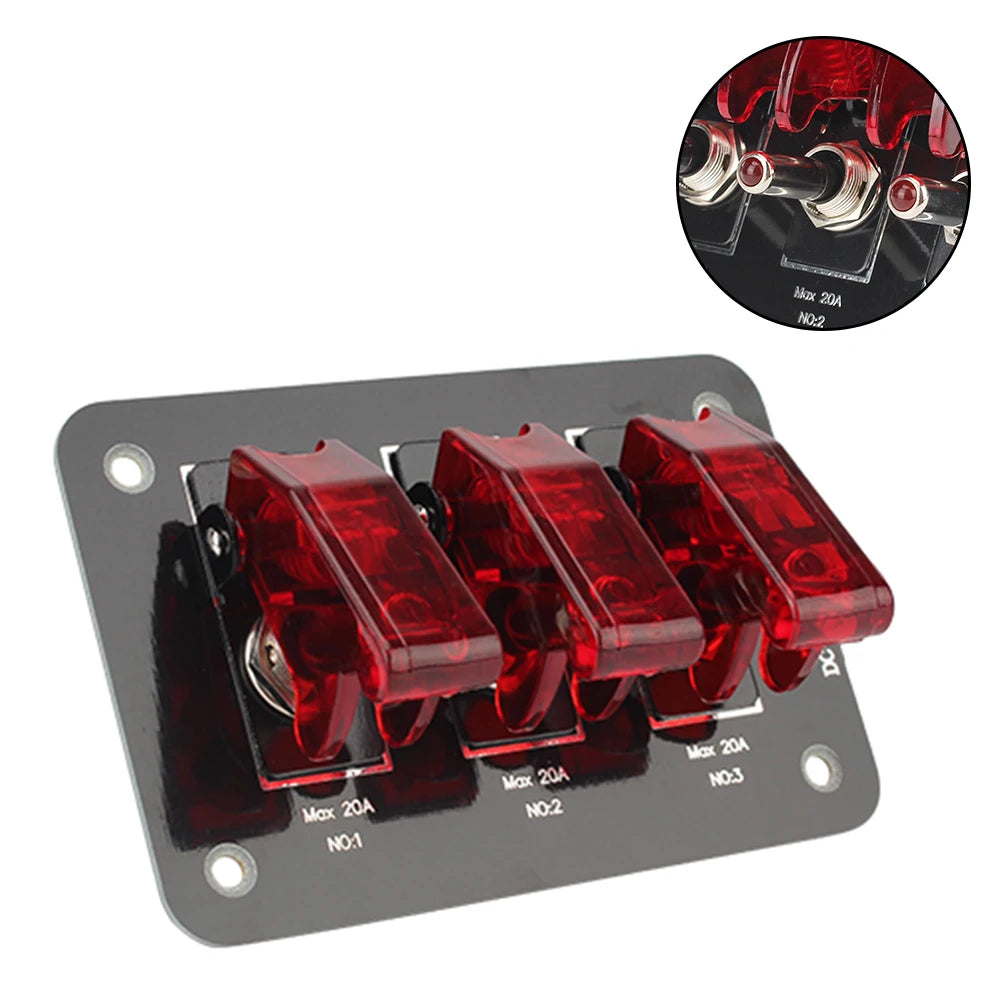 12V–24V Toggle Switch Panel 20A | Car Truck Caravan Waterproof Toggle Switch Panel Axl