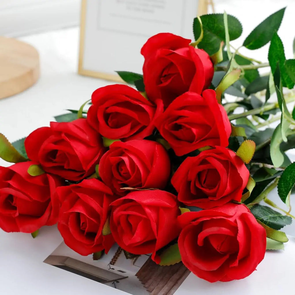 Silk Rose Bouquet – Artificial Flowers for Wedding & Home Decor Artificial Flower Bouquet Axl