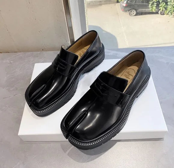 Split Toe Patent Leather Loafers – Men & Women Slip-On Leather Loafers Axl Thick Sole 40