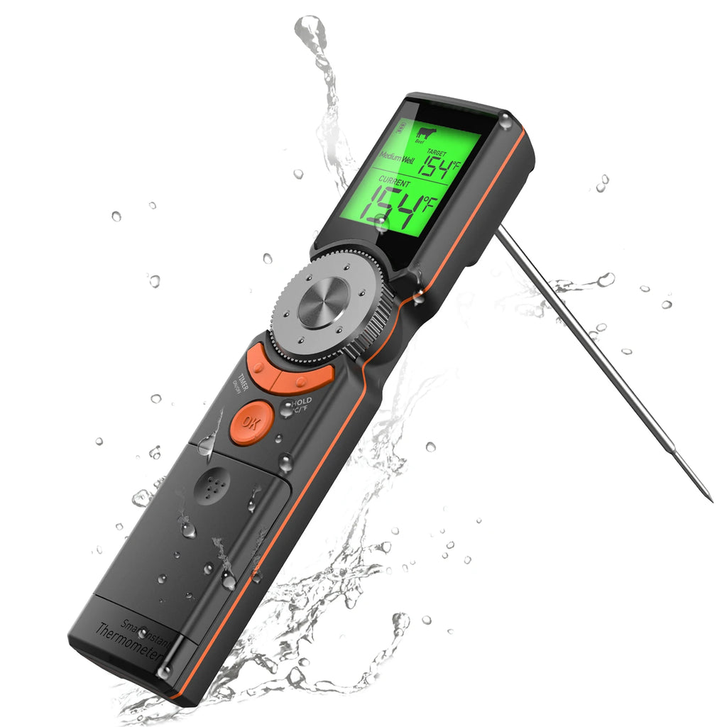 Instant Read Meat Thermometer – LCD Digital BBQ & Kitchen Kitchen Thermometer Axl orange