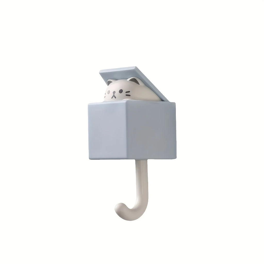 Cute Cat Wall Hooks – 4/6 Pack Traceless Retractable Hook Set Wall Hook Set Axl