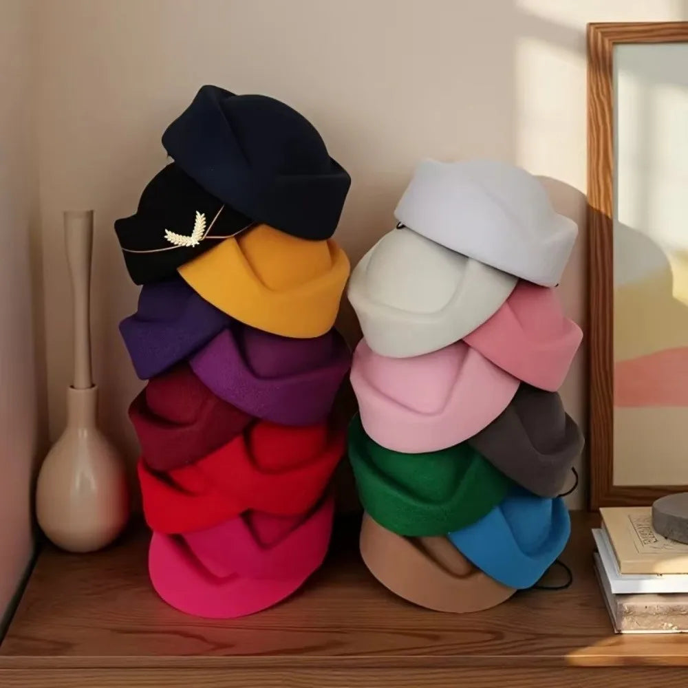 Women's Vintage Felt Beret Pillbox Fascinator Hat – All Seasons Vintage Felt Beret Axl
