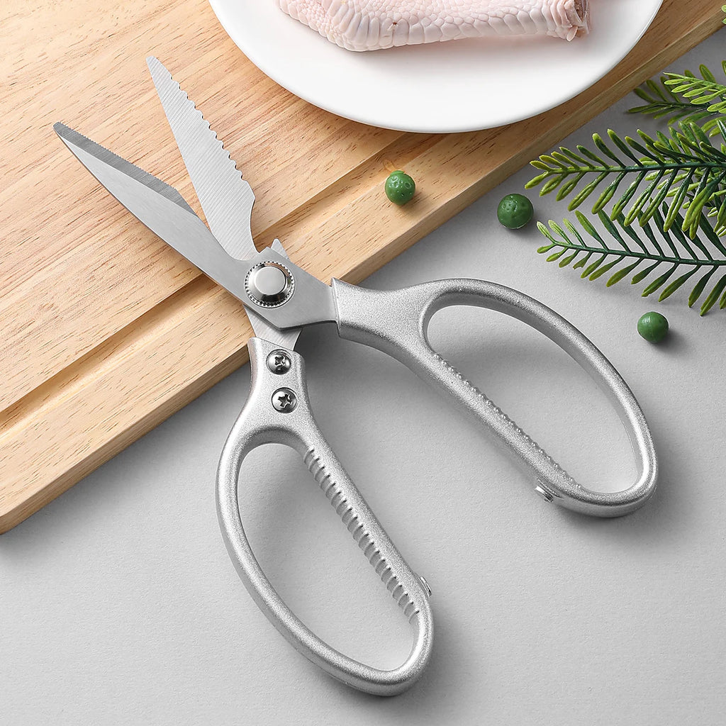 SHENJIU Kitchen Scissors – Stainless Steel Heavy Duty Shears Kitchen Scissors Axl 1pcs-silvery