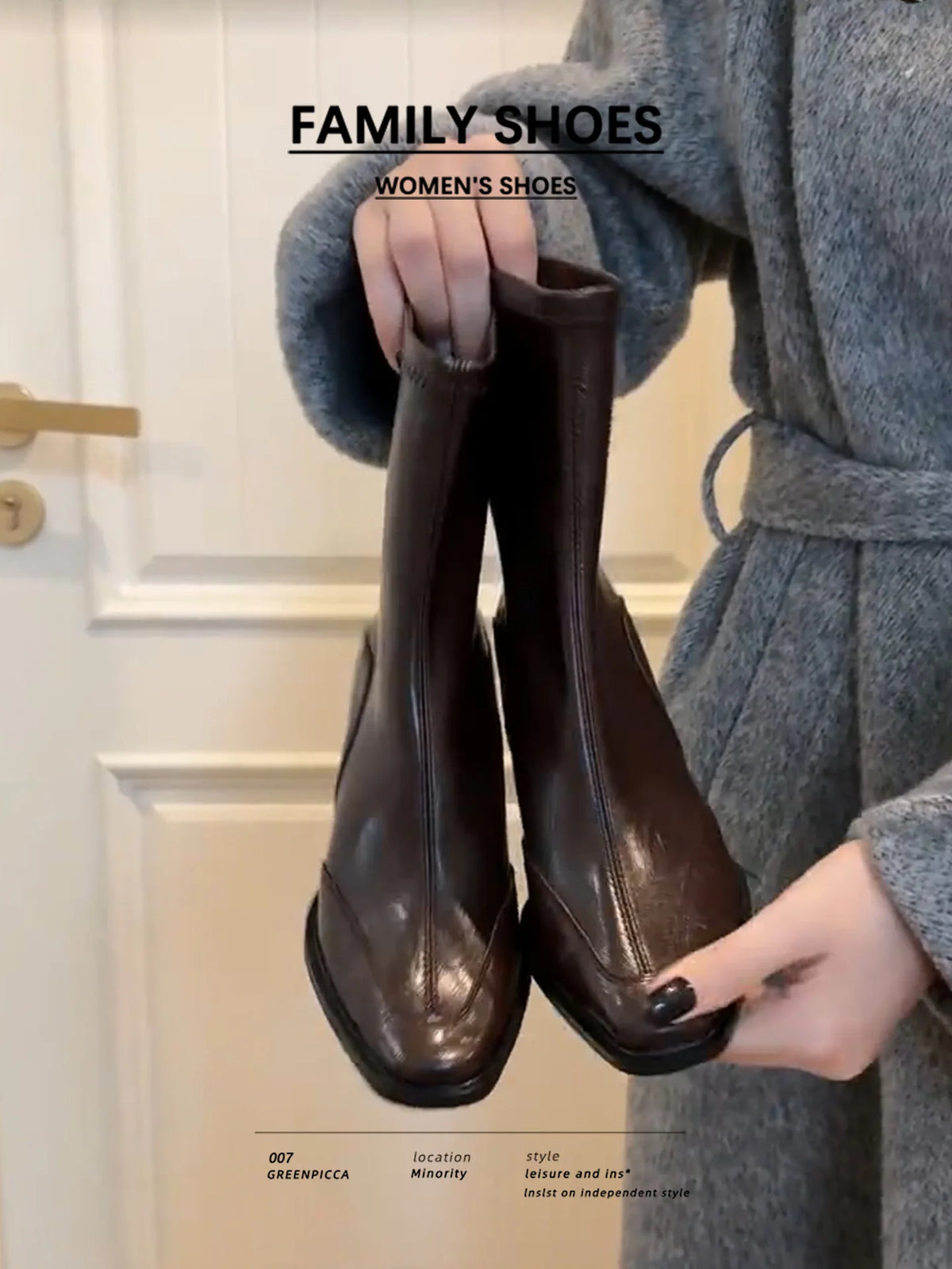 Women's Thick Heel Ankle Boots – Retro Square Toe High Heels Ankle Boots Axl brown 5cm velvet 37